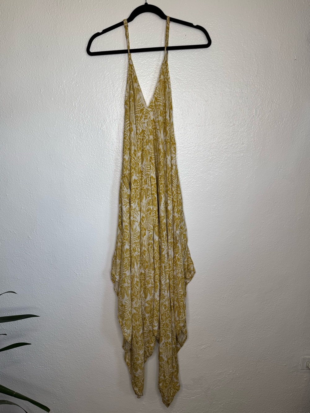 Black Market - Yellow Floral Spaghetti-Strap Boho Jumpsuit - Picture 3 of 13